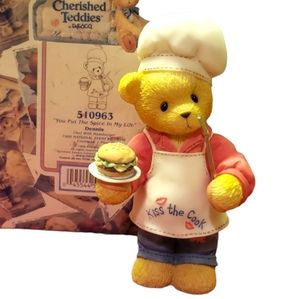 Vtg 93 Cherished Teddies Dennis 510963 BBQ Bear